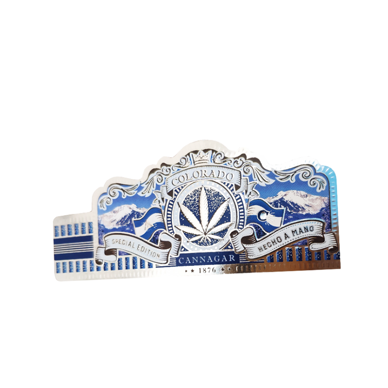 Custom Cigar labels and tags sheet logo gold foil stamping packaging sticker China maker
