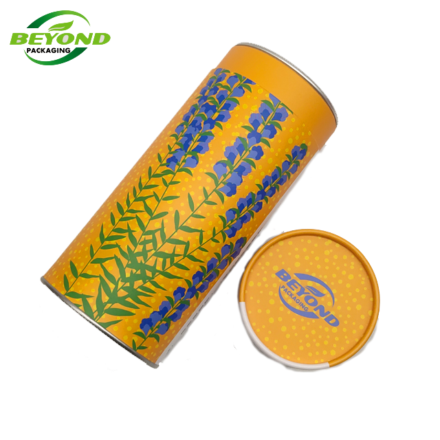 Customized Size Color Logo Cylindrical Round Can With Aluminum Foil Lid Tea Packaging Paper Tube Standard Carton Packaging