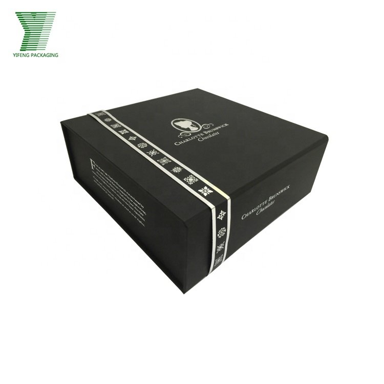 Custom Handmade Luxury Black Paper Cardboard Box Sweet Chocolate Bar Gift Packaging Empty Chocolate Box