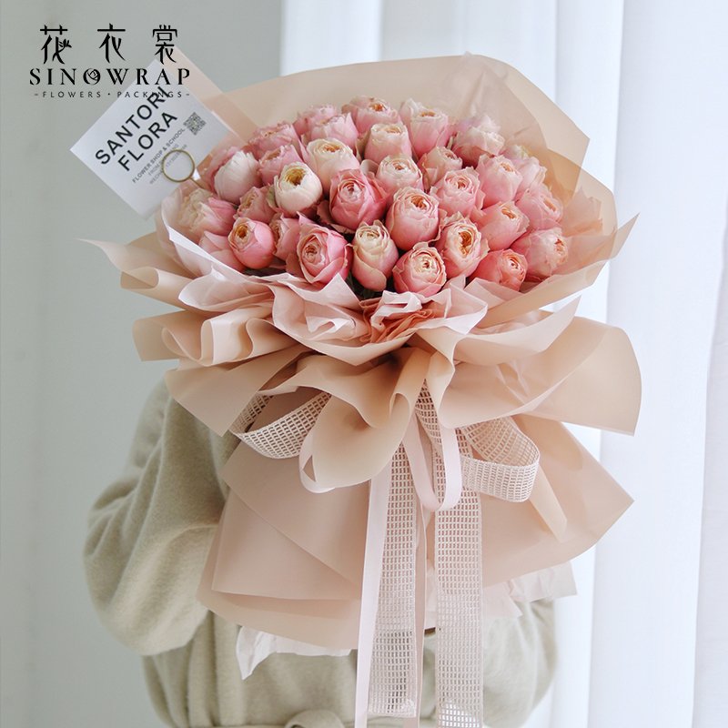 SINOWRAP Plastic Paper Flowers Wrap Wholesale Waterproof Flower Bouquet Packaging Wrapping Paper