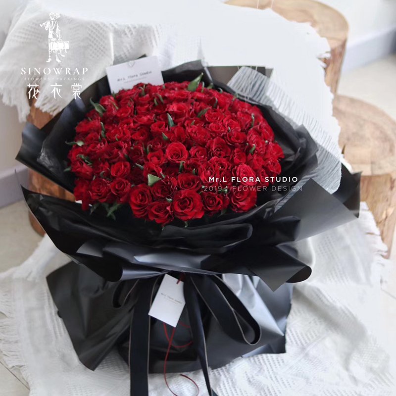 SINOWRAP Plastic Paper Flowers Wrap Wholesale Waterproof Flower Bouquet Packaging Wrapping Paper