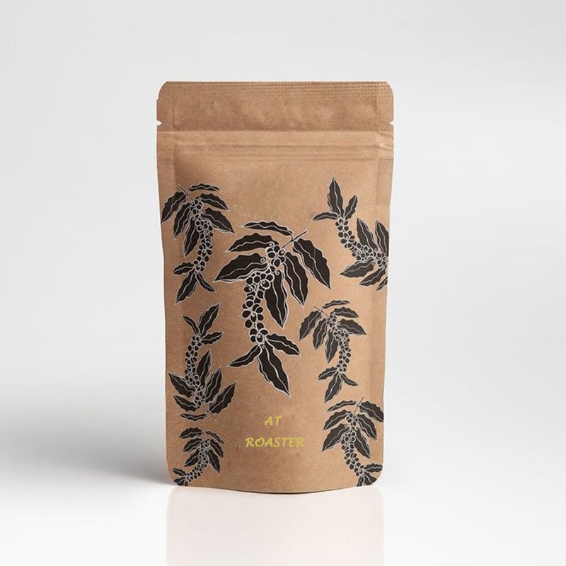 At Pack Eco Friendly 30g Compostable Pouch 500g White Kraft Paper Flat Bottom Bag with Valve and Ziplock For coffee tea packaged