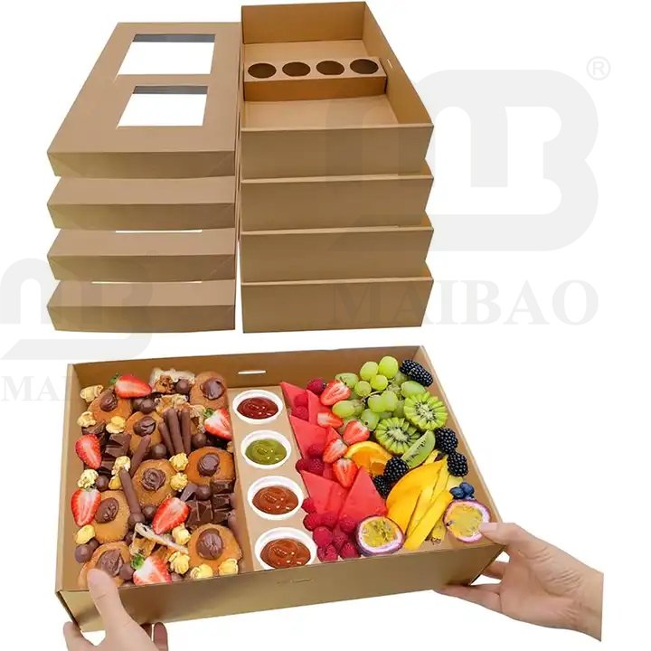 Holiday Dried Fruit and Nuts Packaging Families Christmas Gift Basket Dry Fruits Food box with divider for Delivery Prime