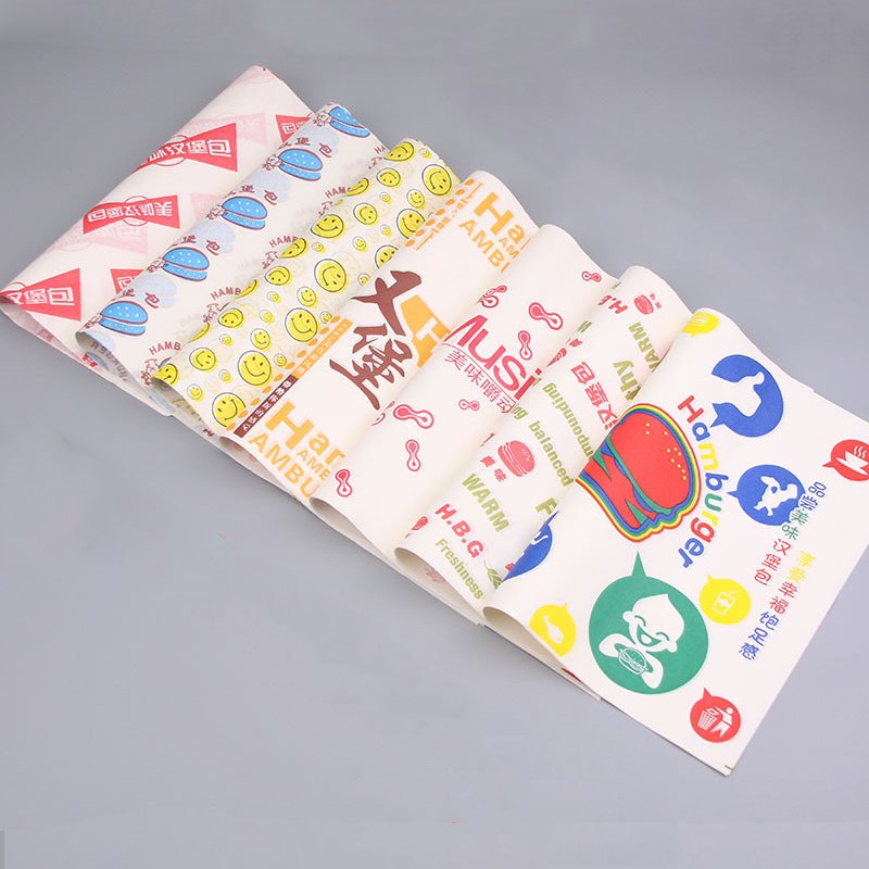 Hamburger Paper Wrapper Customized Hamburger Restaurant Cake Grease Proof Hamburger Wrapping Paper Fast Food Packaging
