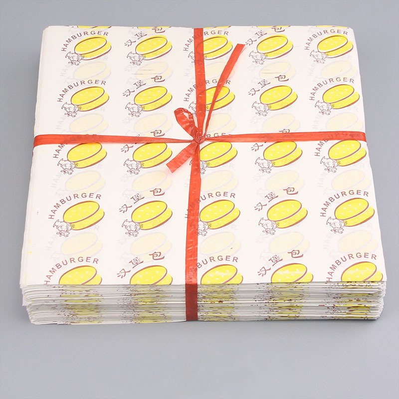 Hamburger Paper Wrapper Customized Hamburger Restaurant Cake Grease Proof Hamburger Wrapping Paper Fast Food Packaging