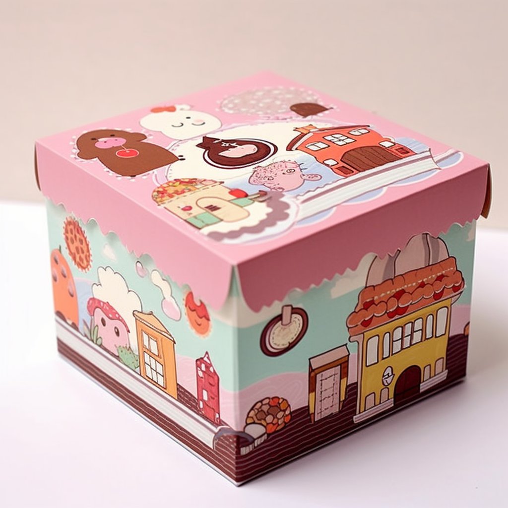Pink Gift Boxes Kraft Paper Boxes with Lids for Gifts Crafting Cube Cupcake Boxes Easy Assemble for Party Favour
