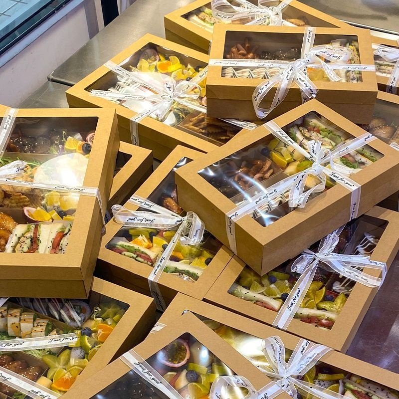 manufacturer take away cookie box package bio-degradable large biscuit food packaging paper boxes