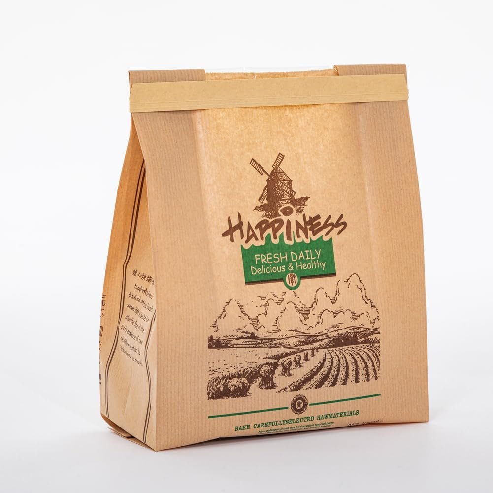 Custom Size French Loaf paper Kraft packaging Long Bread paper Bag With Window For Bakery Bread Cake
