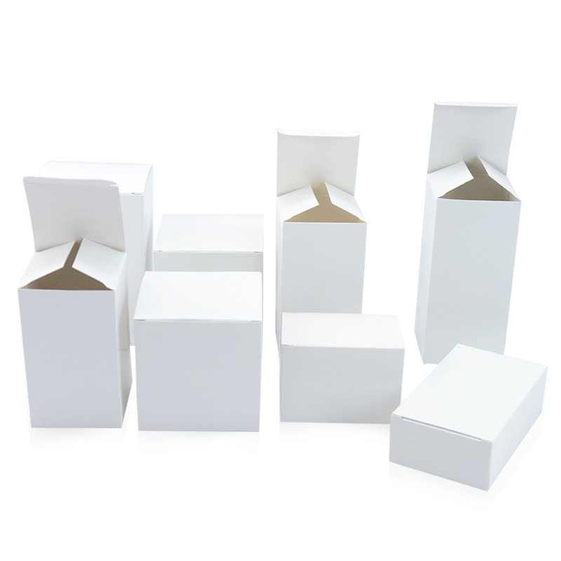 Customize Sizes Blank White Paper Packaging Recycled Kraft Paper Gift Box Handmade Soap Packaging Cardboard Packing Carton Box