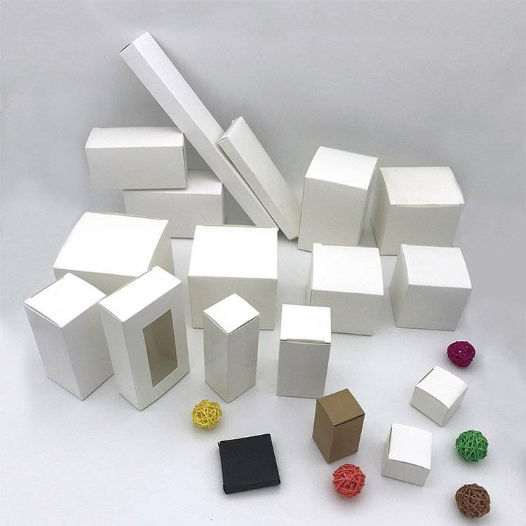 Customize Sizes Blank White Paper Packaging Recycled Kraft Paper Gift Box Handmade Soap Packaging Cardboard Packing Carton Box