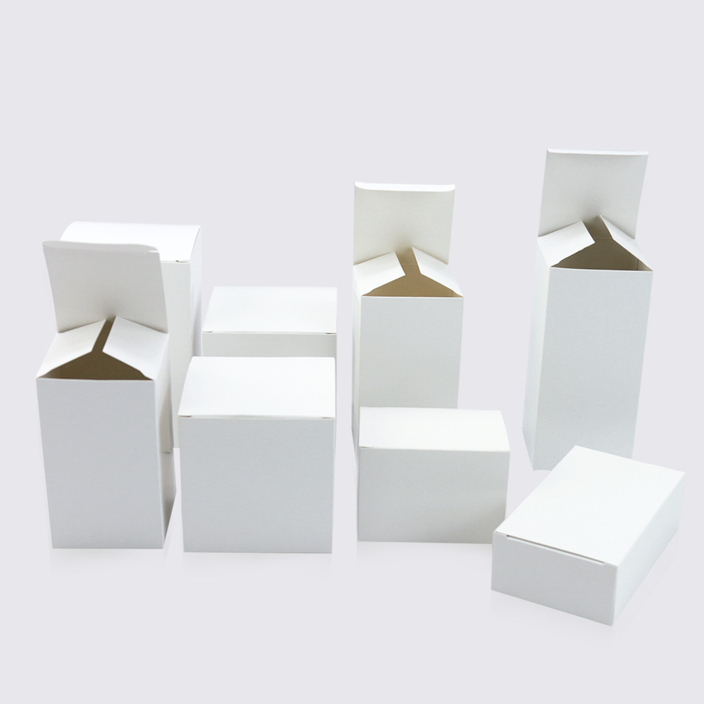 Customize Sizes Blank White Paper Packaging Recycled Kraft Paper Gift Box Handmade Soap Packaging Cardboard Packing Carton Box