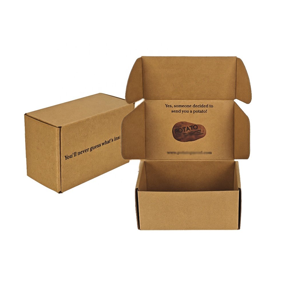 Kraft paper cartons novel design china wholesale corrugated shipping mailer custom packaging boxes for shoes clothing
