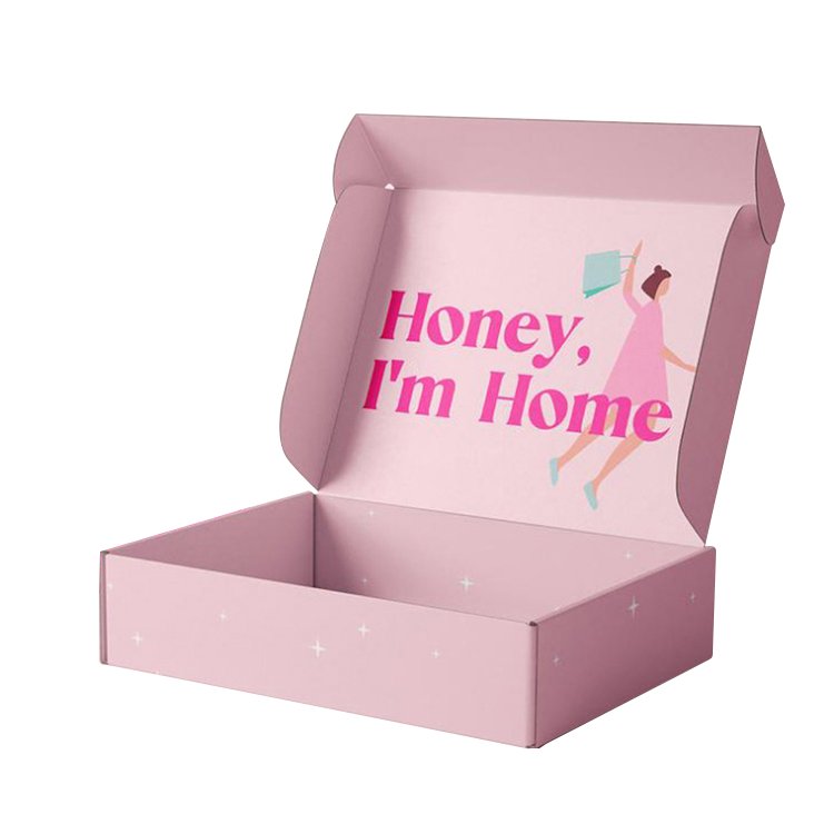 Free Sample Custom Logo Personalised Ecommerce Postal Pink Color Cosmetic Corrugated Packaging Mailer Shipping Paper Boxes