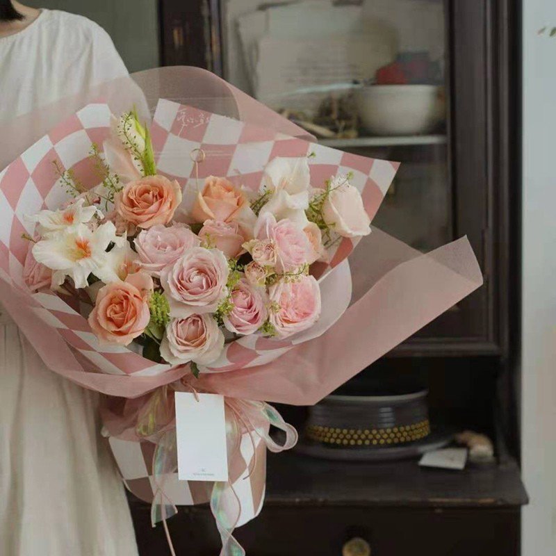 custom luxury white korean gift waterproof flower wrapping paper flower wrapping paper mesh