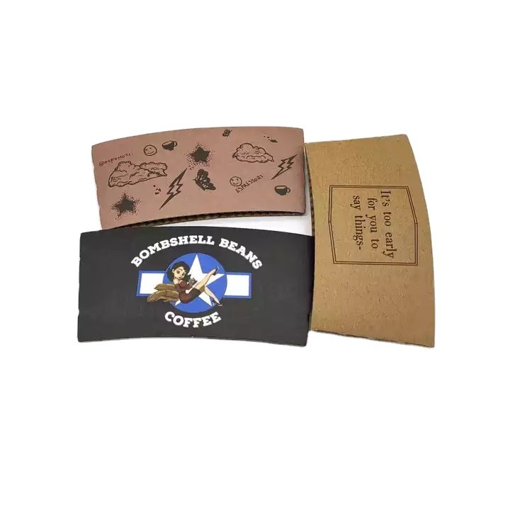 Paper Coffee Cups with Lids and Sleeves Paper Cup Sleeve with Printing