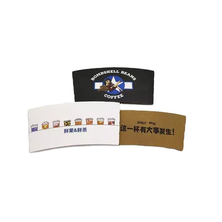Paper Coffee Cups with Lids and Sleeves Paper Cup Sleeve with Printing