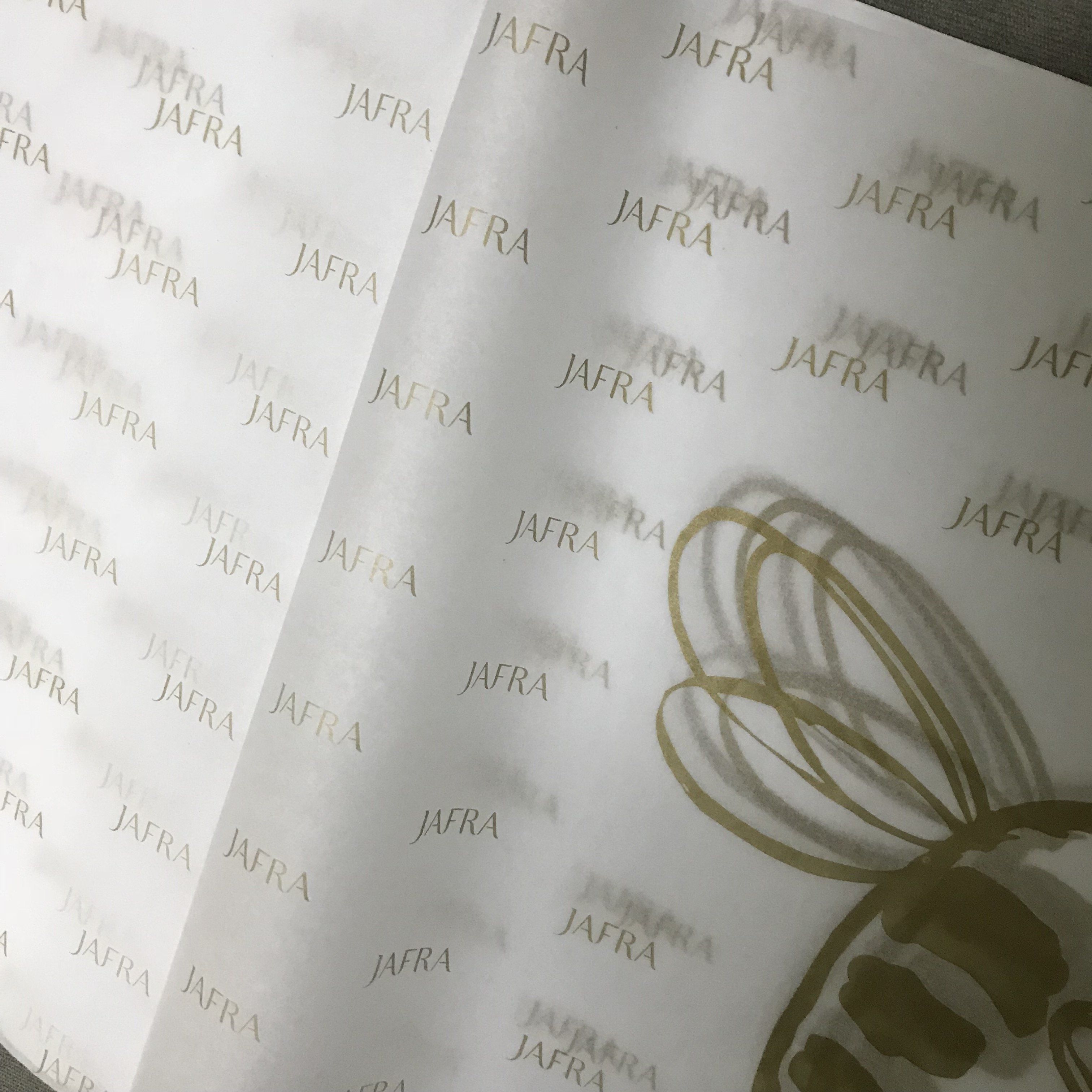 Custom gift packaging paper printed logo black tissue wrapping paper with white brand