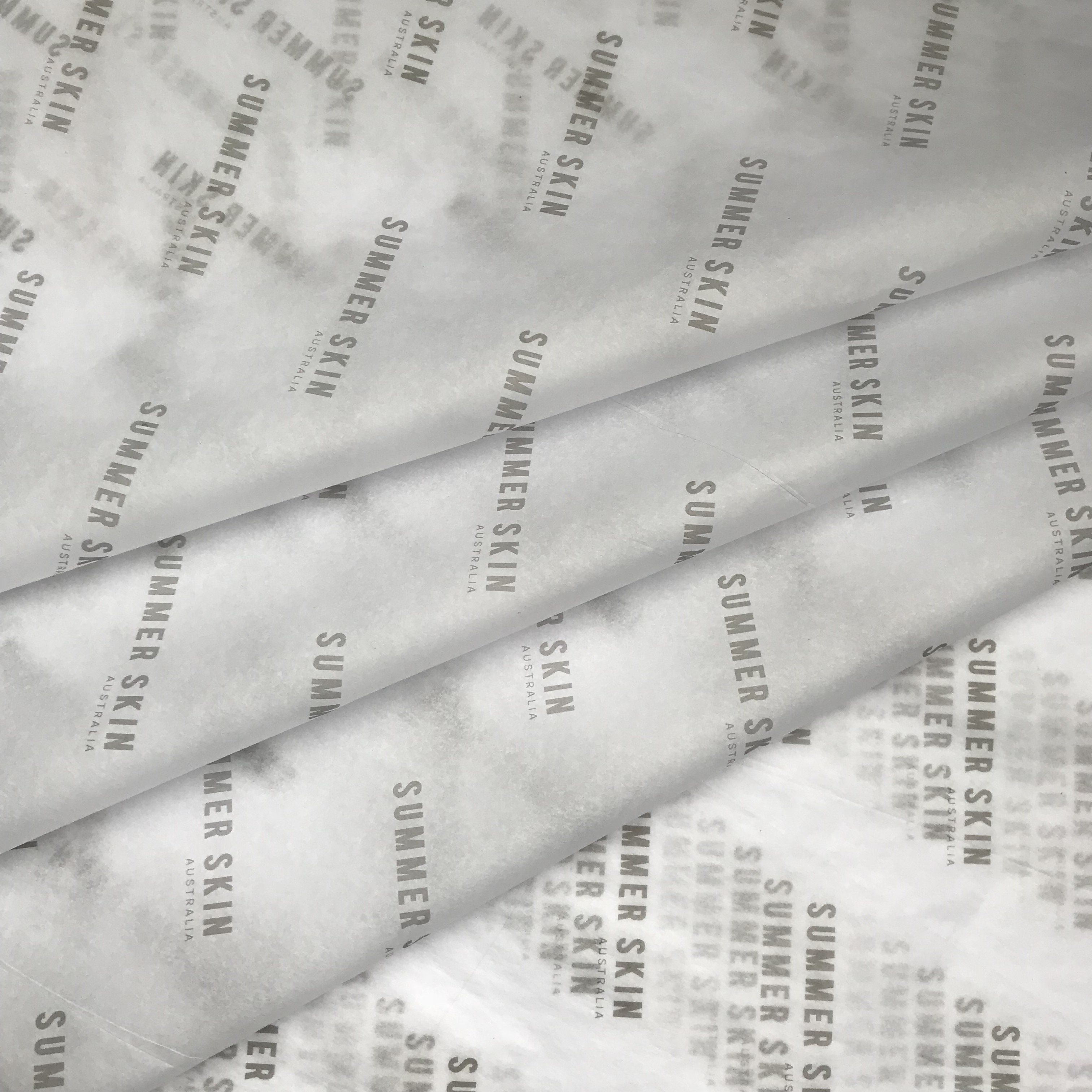 Custom gift packaging paper printed logo black tissue wrapping paper with white brand