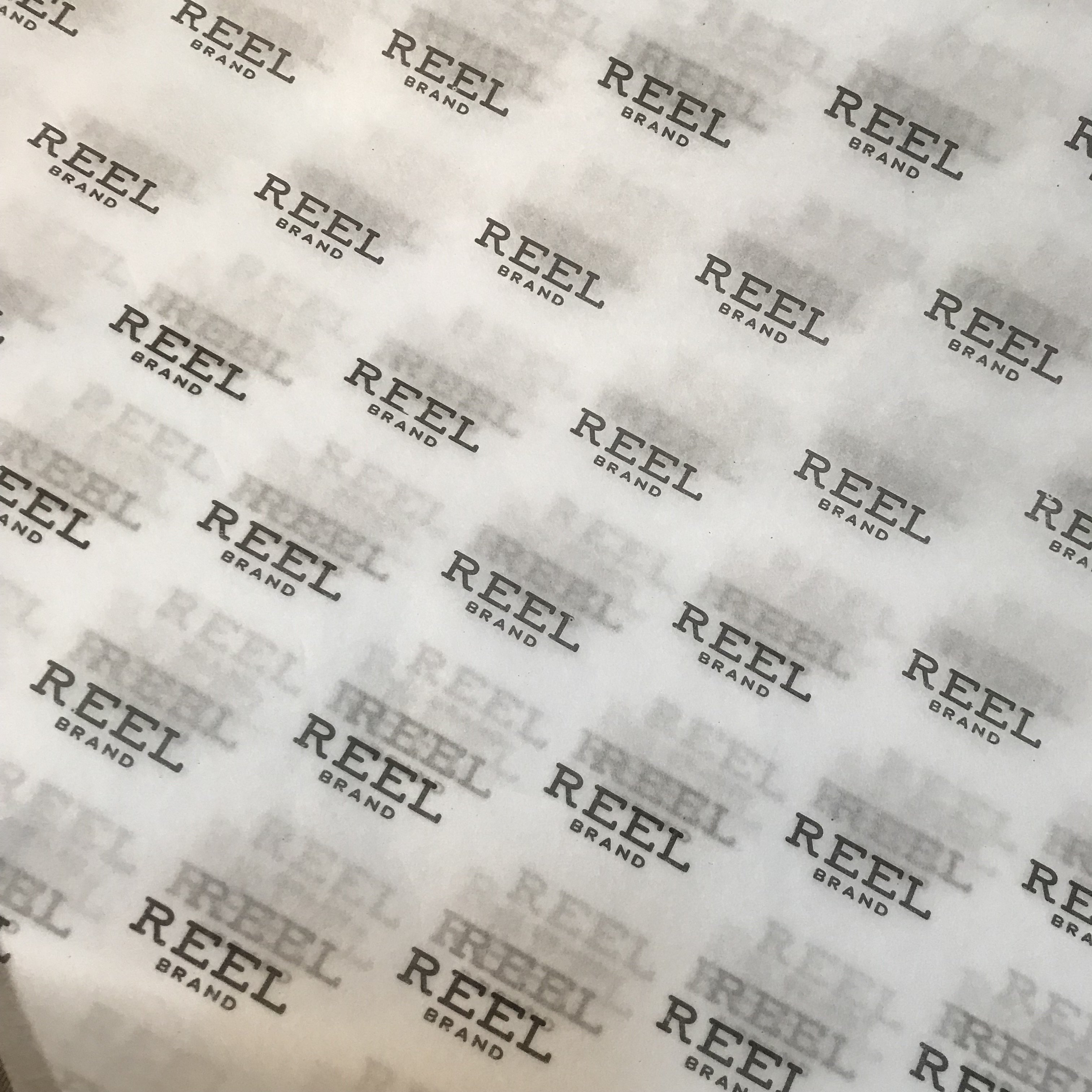 Custom gift packaging paper printed logo black tissue wrapping paper with white brand