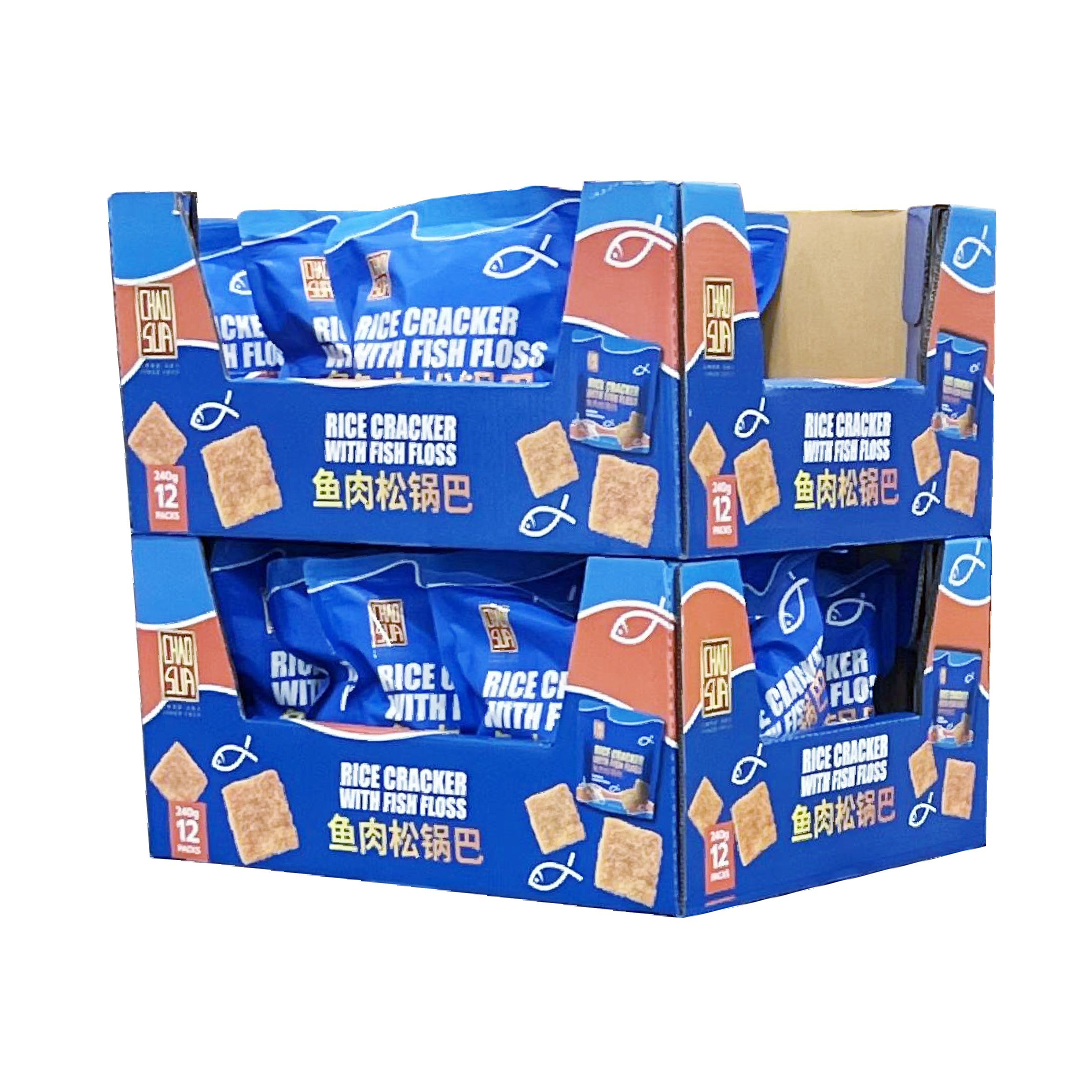 Snack/Toy/Product Corrugated Cardboard Customized Counter Shipper Box Paper PDQ Display Boxes At Supermarket For Retail Food