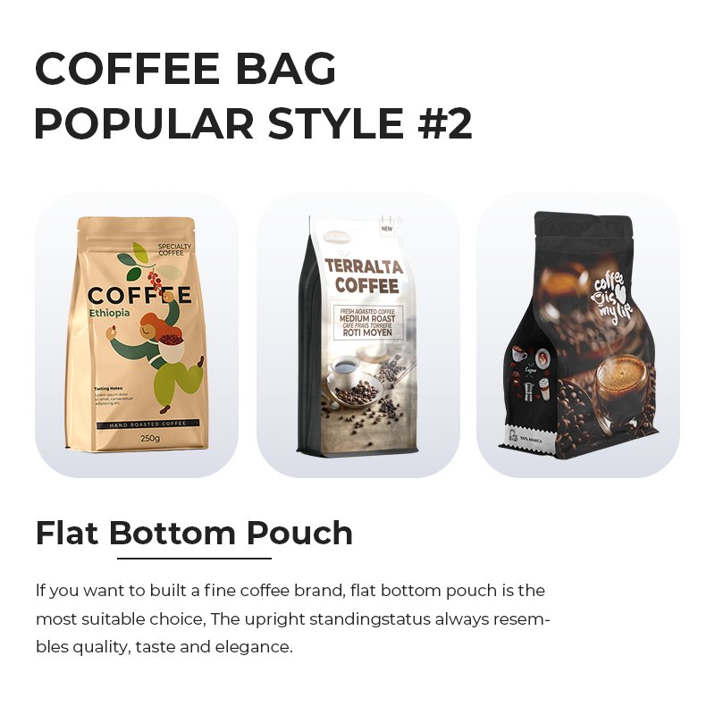Custom Printing Pouches Aluminum Foil Moisture Proof Paper 1kg Flat Bottom Zipper Top 340g Tea Coffee Packaging Bags With Valve