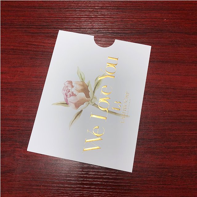 Luxury UV spot black Kraft paper receipt sleeve pouch clothing thank you greeting cards holder envelope sleeve