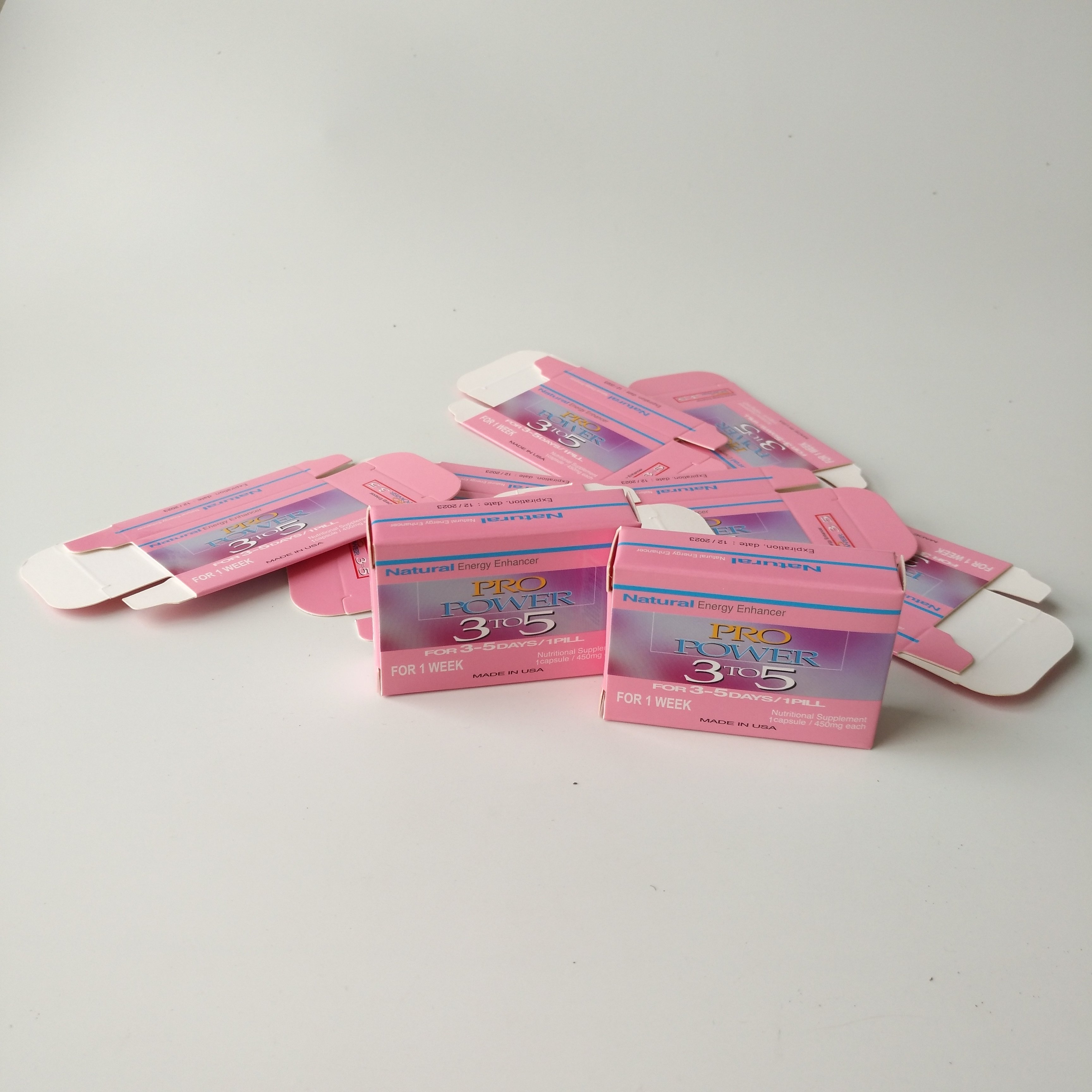 Empty cardboard pill box 7 days for male pro-powder 3 to 5 wild panther 6000 Cartridge Packaging paper box