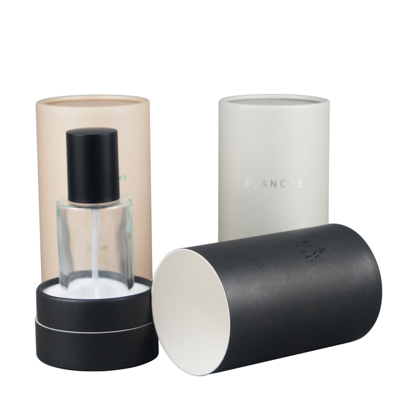High-end customised perfume bottle packaging paper cans recyclable biodegradable materials for cosmetic paper cones