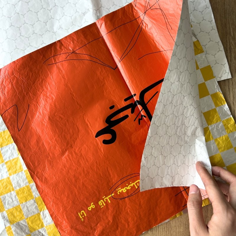 Custom Honeycomb Burger Aluminum Foil Soft Printed Pop Up Foil Sheets Sandwich Wrap Sheet tin foil sheets for food