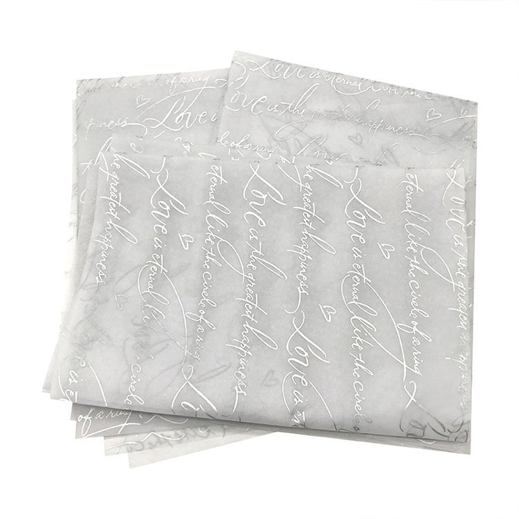 50*70cm 17gsm logo printed custom wrapping tissue paper colored burger wrapping paper