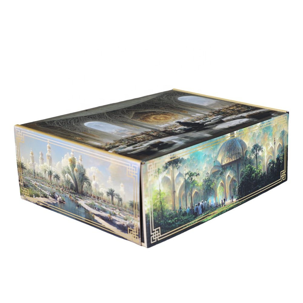 Gift Box Custom Hot Sale Logo Colorful CMYK Printing Corrugated Board Gift Packaging Paper Box for gift sets