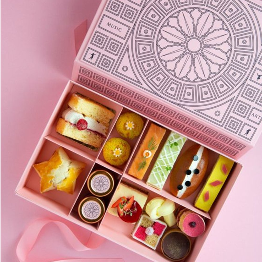 Custom printed logo design Hotel Afternoon Tea cup cake packing boxes biscuit cupcake donut Macaron packaging paper box