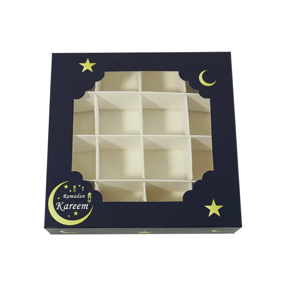 eid islamic ramadan mubarak pick and mix candy mom kids nut gift paper box with Inserts window