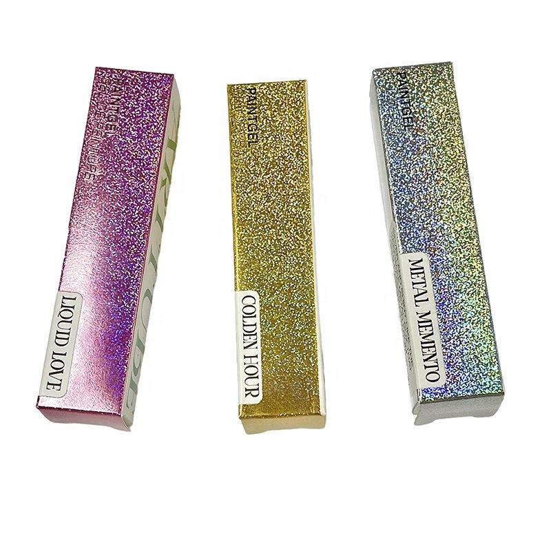 Custom logo lip gloss tube packing box luxury modern style custom lipstick box lip balm set packaging