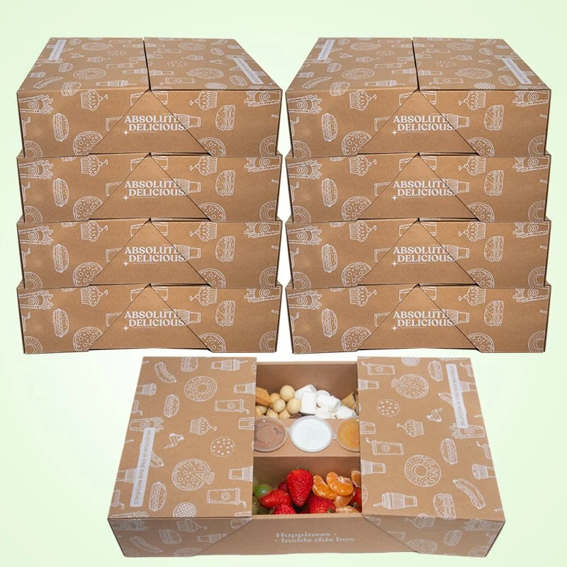 Wholesale Paper Flip Box Party Chocolate Favorite Picnic Box Platter Brunch Grazing Food Packaging Box