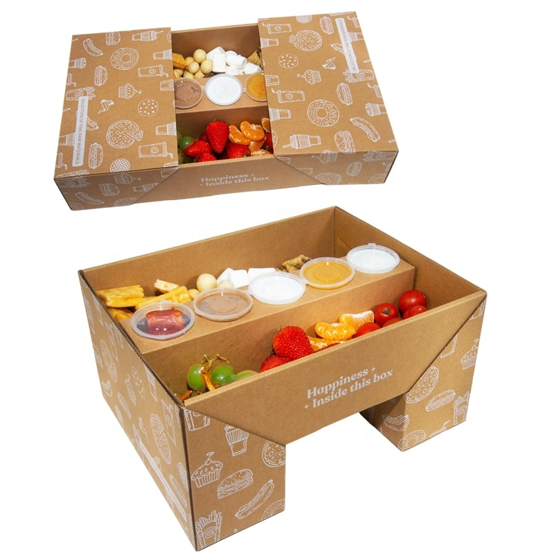 Wholesale Paper Flip Box Party Chocolate Favorite Picnic Box Platter Brunch Grazing Food Packaging Box