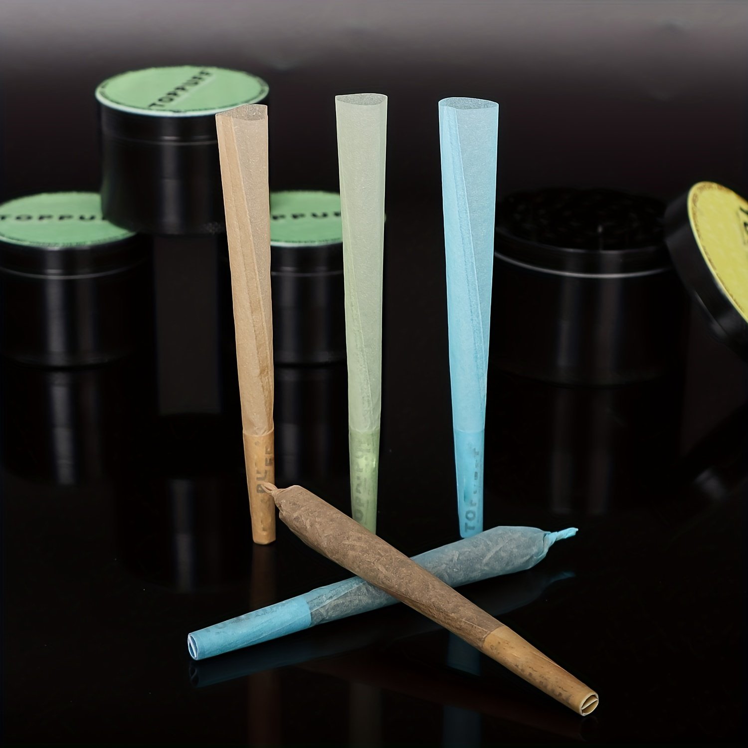 Custom Classic Pre King Size Roll Blue Green Brown Natural Cones 100 Per Paper Box