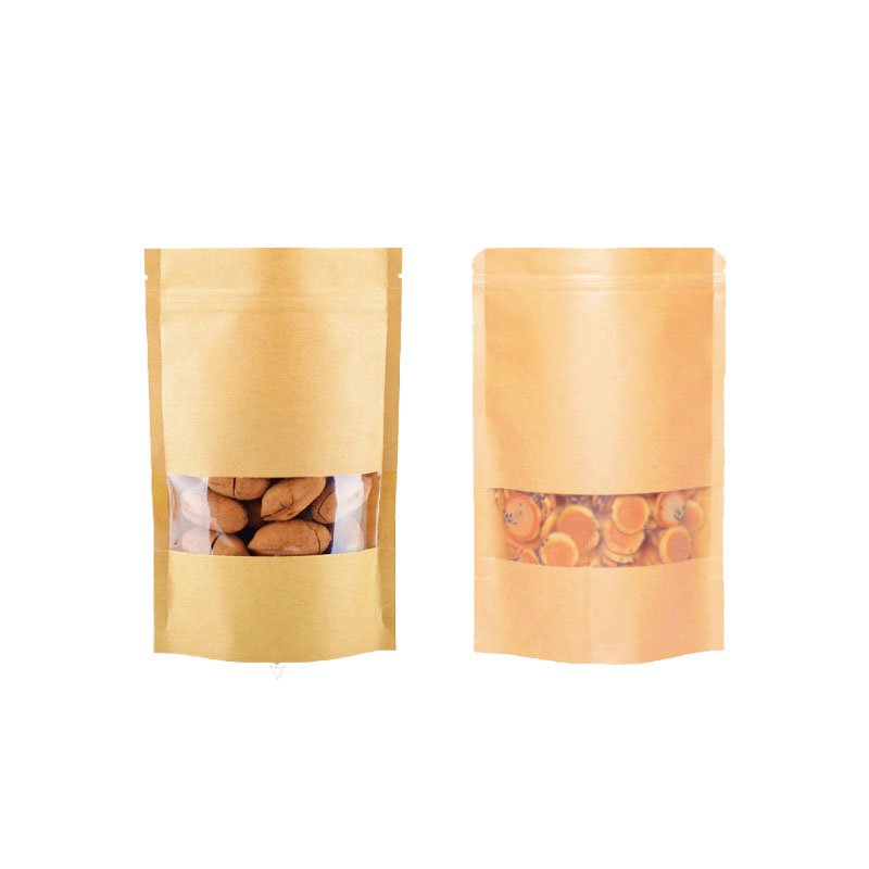 Custom design kraft paper plastic packaging bags stand up pouches package for tea