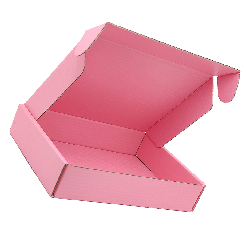 Hot Sale Eco Friendly Small Corrugated Cardboard Box for Mailing Pink Shipping Paper Mailer Boxes