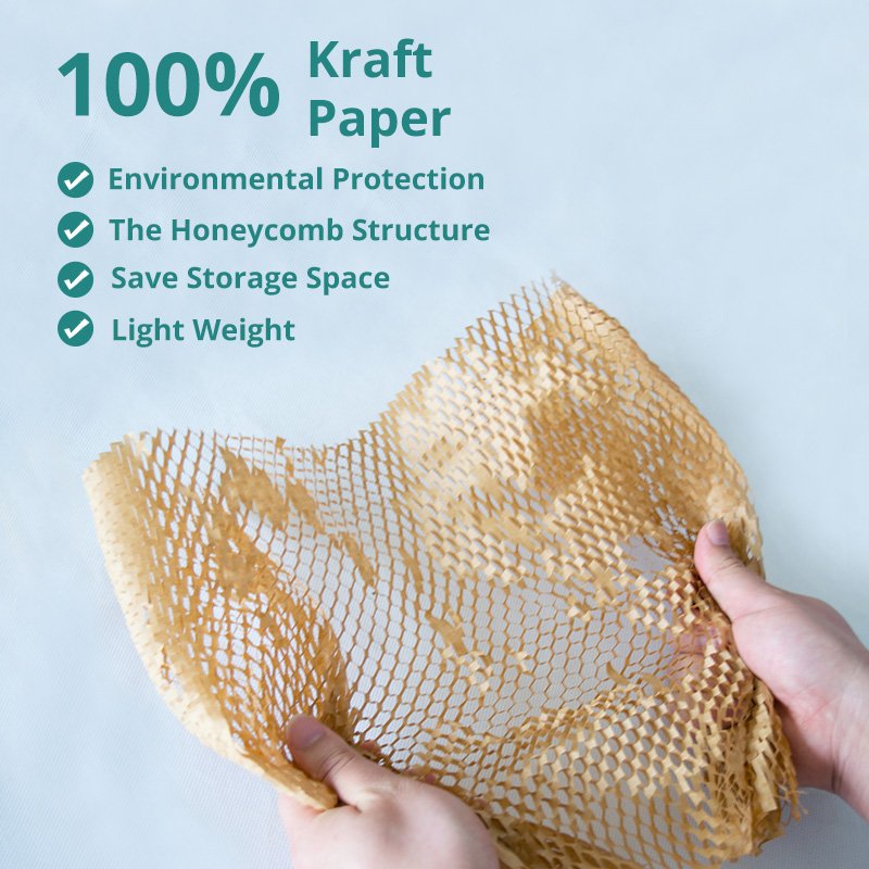 Low Price Filling Buffer Pad Dispenser Protective Packaging Roll Cushioning Kraft Wrapping Paper Honeycomb Wrap