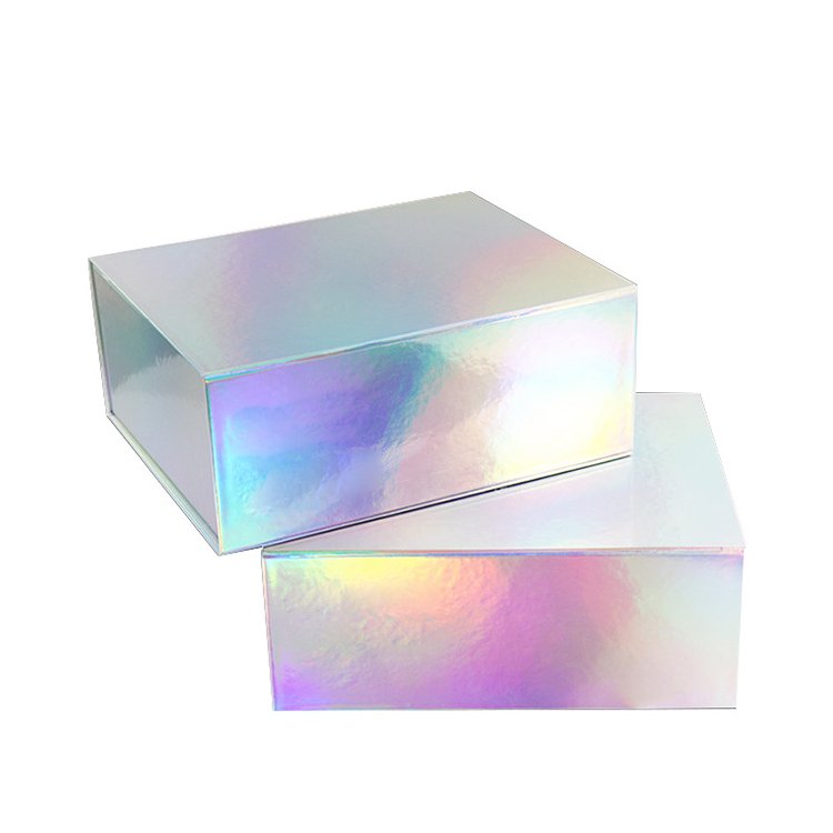Holographic Chocolate luxury boxes customized logo sweet candy dividers gift packaging magnetic box