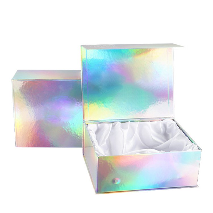 Holographic Chocolate luxury boxes customized logo sweet candy dividers gift packaging magnetic box