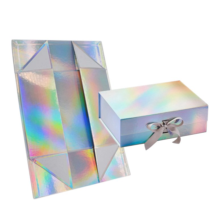 Holographic Chocolate luxury boxes customized logo sweet candy dividers gift packaging magnetic box