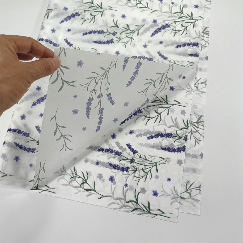 Waiting For Love lavender Printing Wrapping Paper Translucency 17gsm Gifts Clothes Packaging Tissue Paper