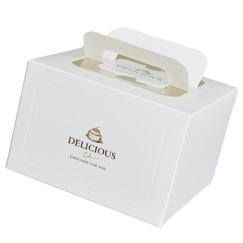 factory wholesale custom paper cake packaging box with handle and windows