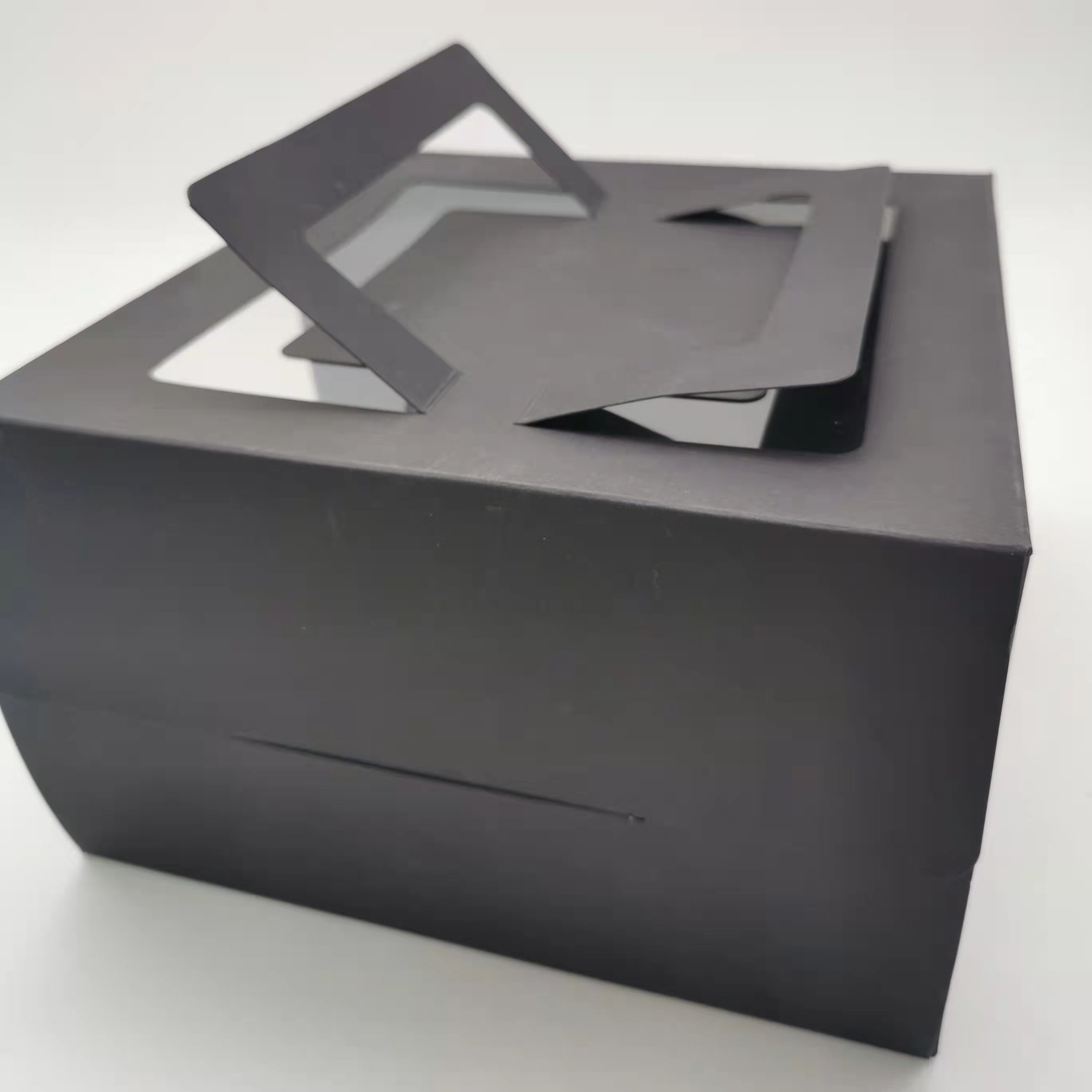 factory wholesale custom paper cake packaging box with handle and windows