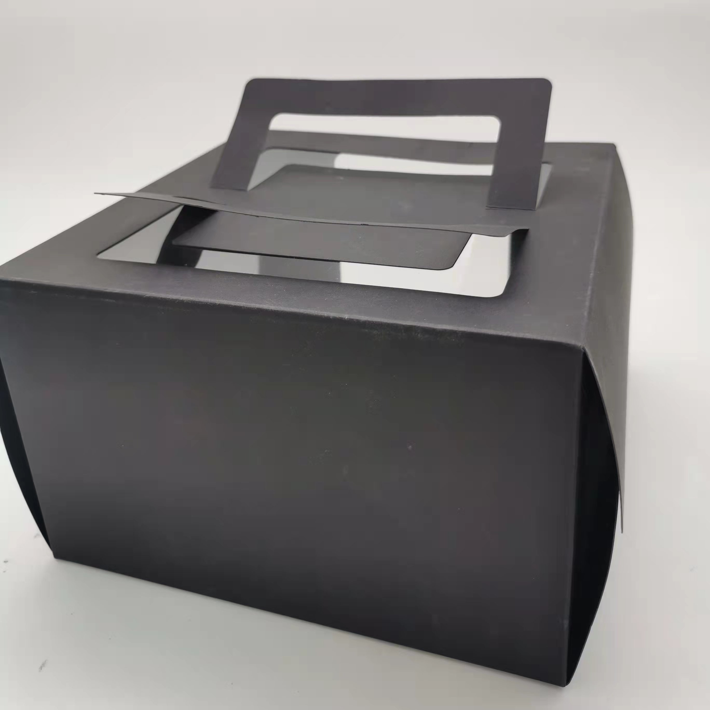 factory wholesale custom paper cake packaging box with handle and windows