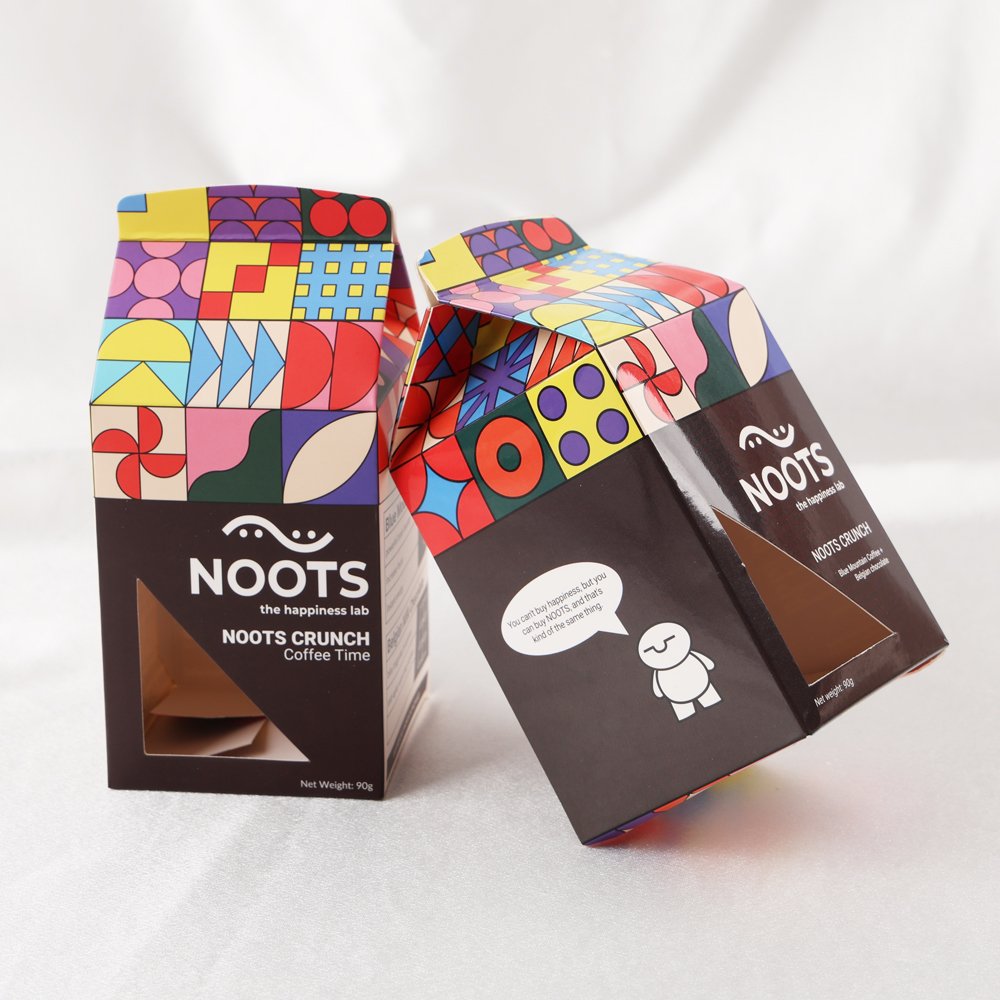 Custom Logo Printed Cardboard Matt Paper Packaging Milk Shape Carton Box With Window