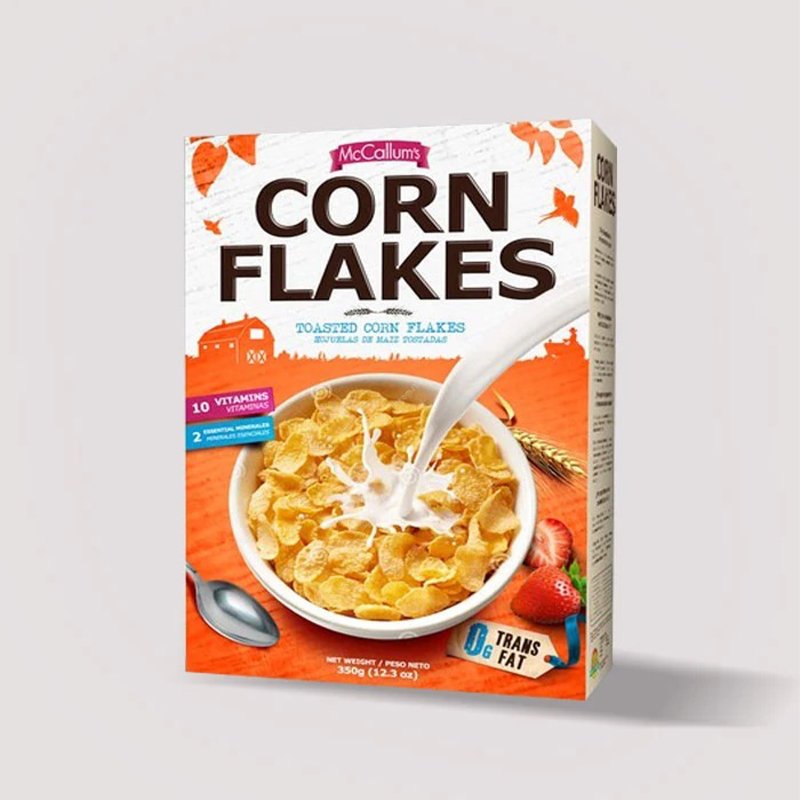 Wholesale Cereal Food Packaging Cardboard Box for Corn Flakes with Custom Logo Food Grocery Stores Easy to Fold