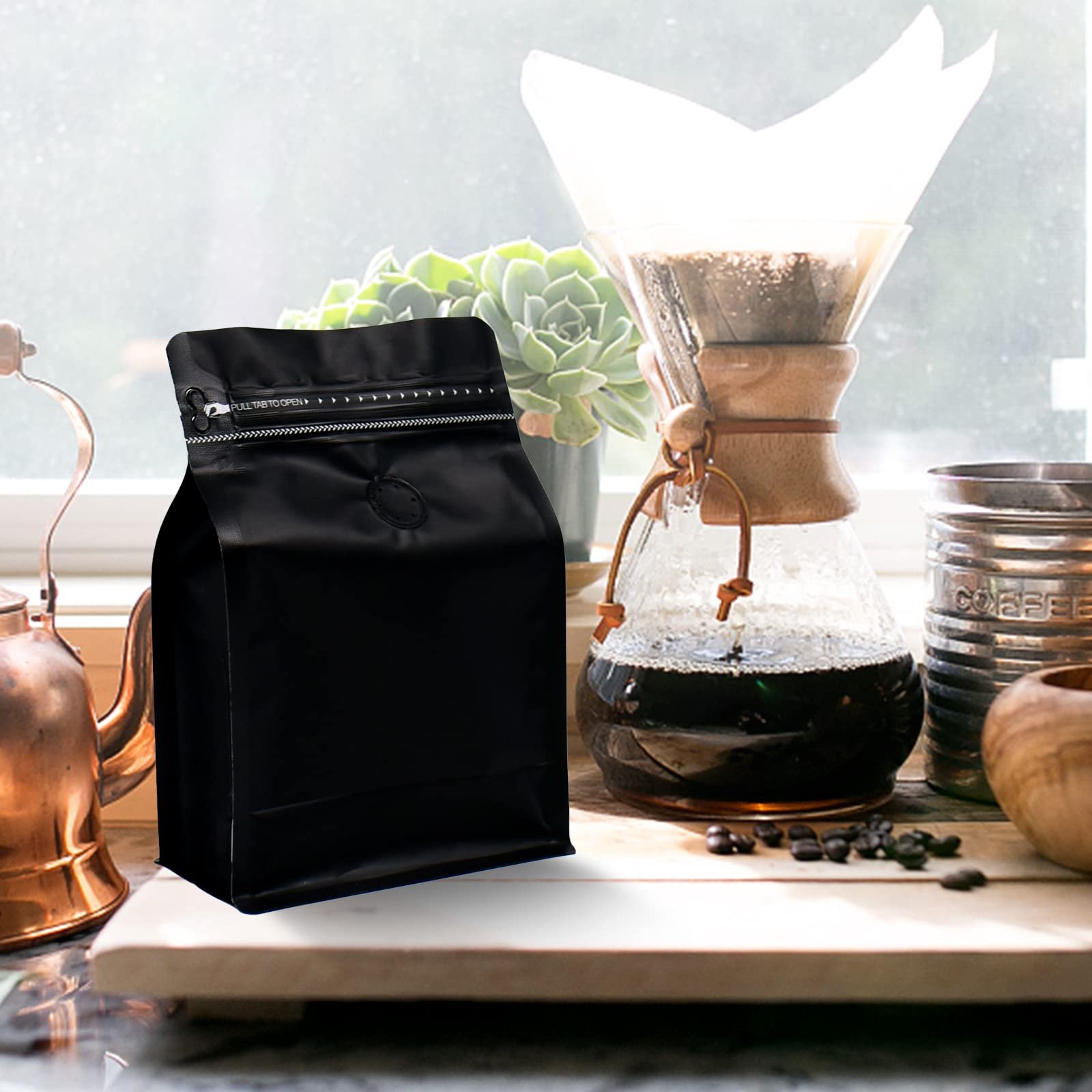 Custom Printed Coffee Bean Packaging Recyclable Square Bottom Box Pouch 200g 500g 1kg Coffee Bag 5lb